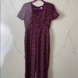 Maroon floral jumpsuit